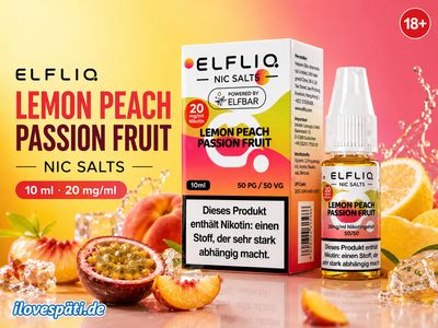 ELFLIQ Liquid Lemon Peach Passion Fruit 20mg/ml 10ml
