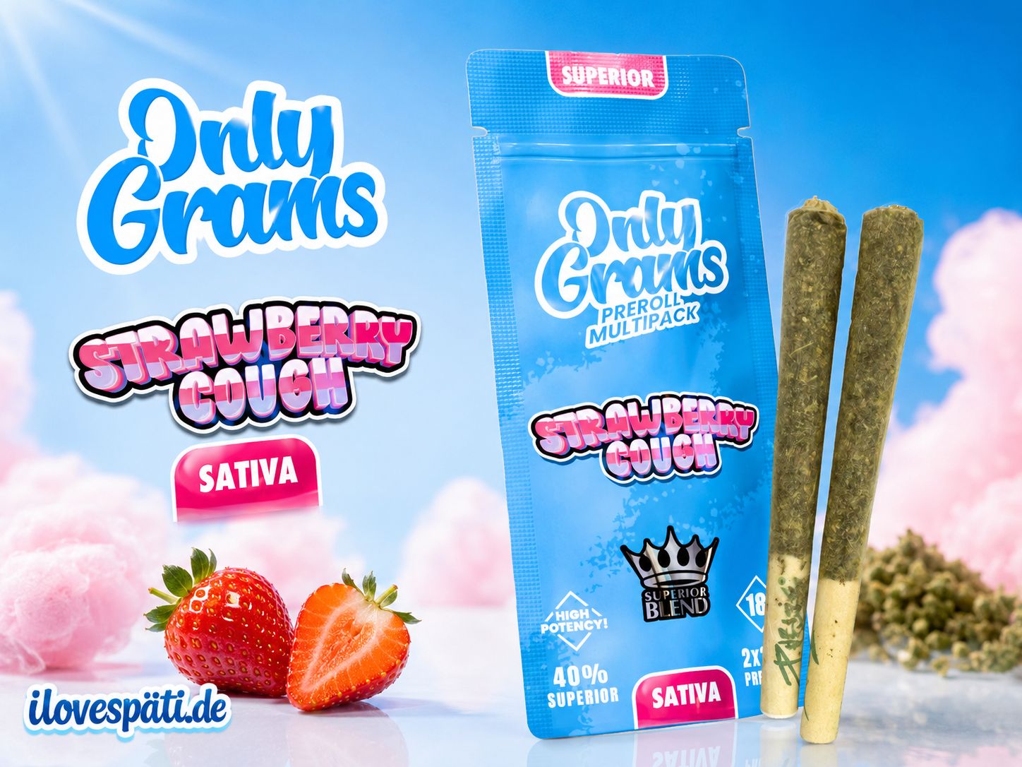 OnlyGrams Strawberry Cough Big Prerolls 2 x 1,5g