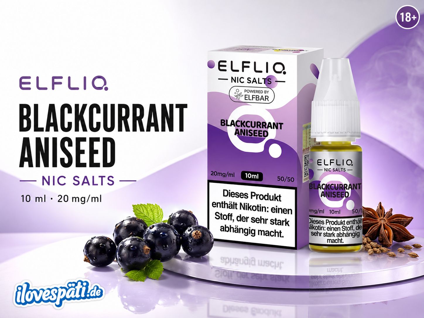 ELFLIQ Liquid Blackcurrant Aniseed 20mg/ml 10ml