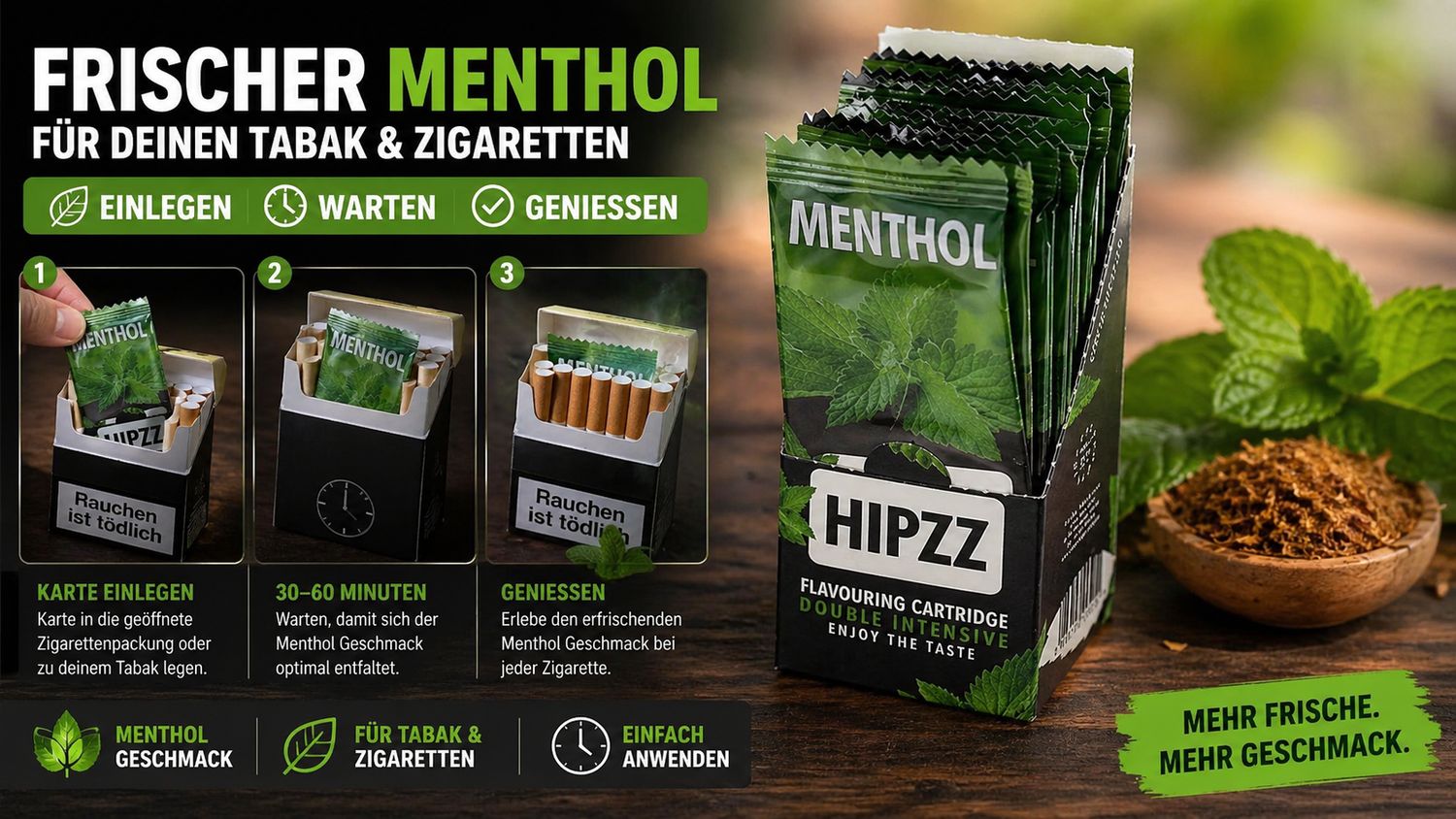 HIPZZ - Menthol Aroma Karte - 20er Box