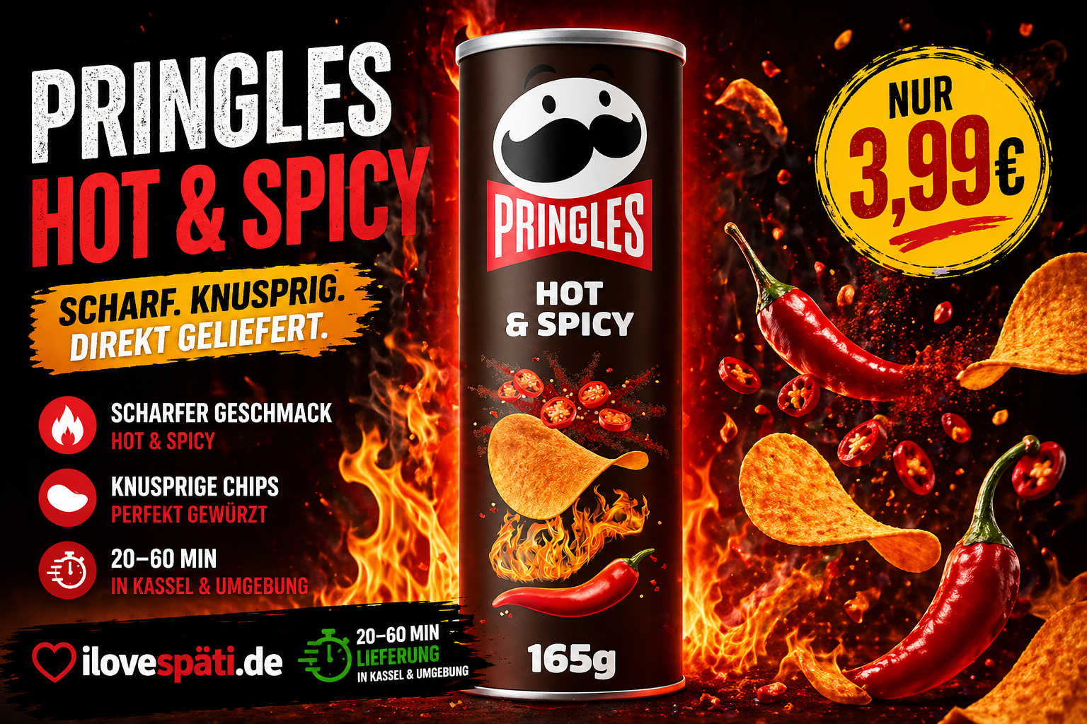 Pringles Hot & Spicy 165g