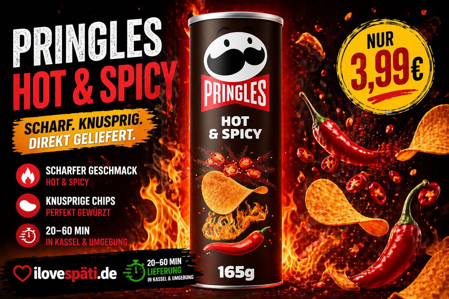Pringles Hot &amp; Spicy 165g