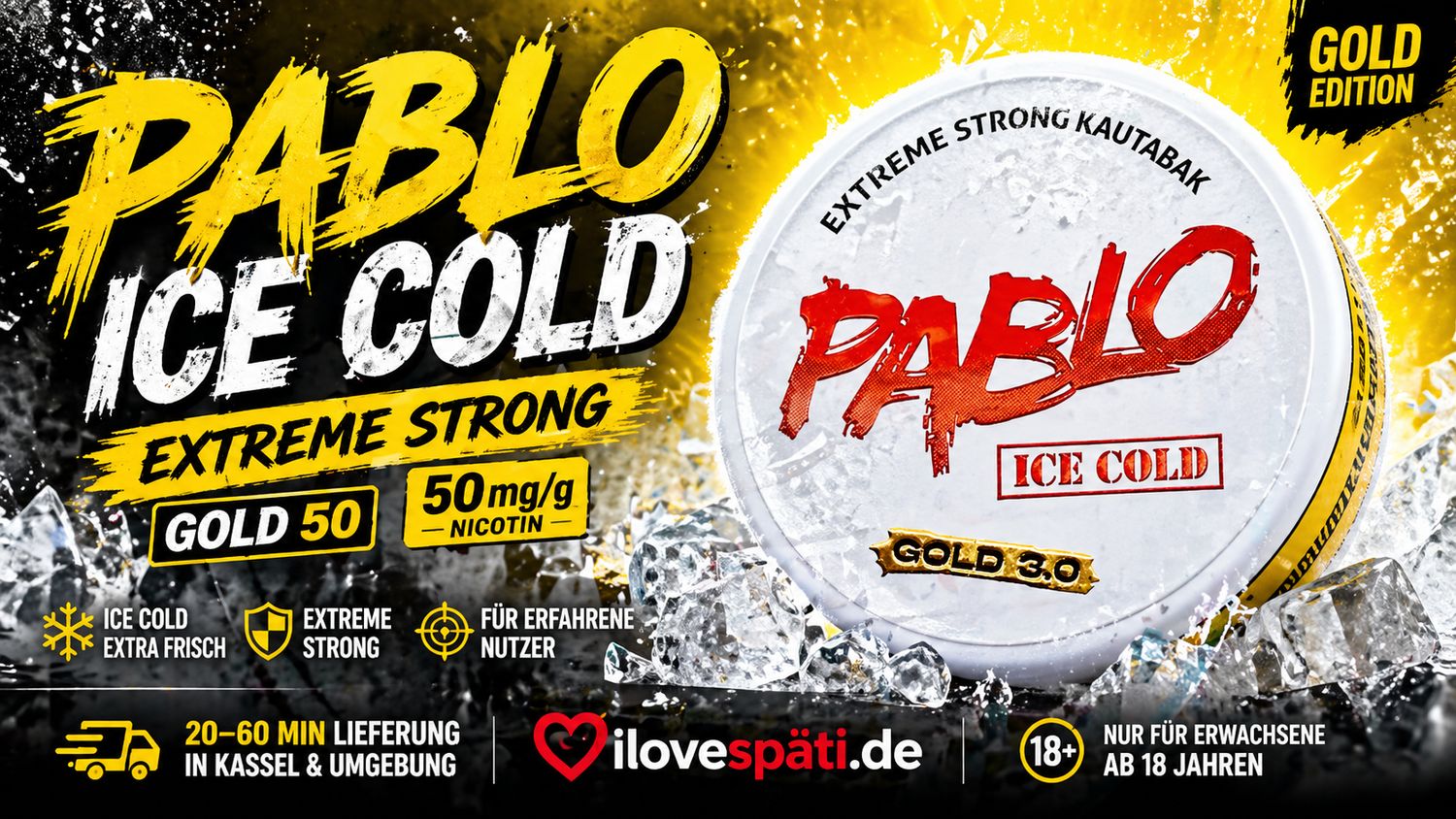Pablo Ice Cold Gold 50 Kautabak