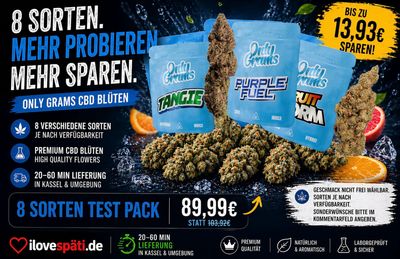 Only Grams CBD Blüten 8 Sorten Test Pack