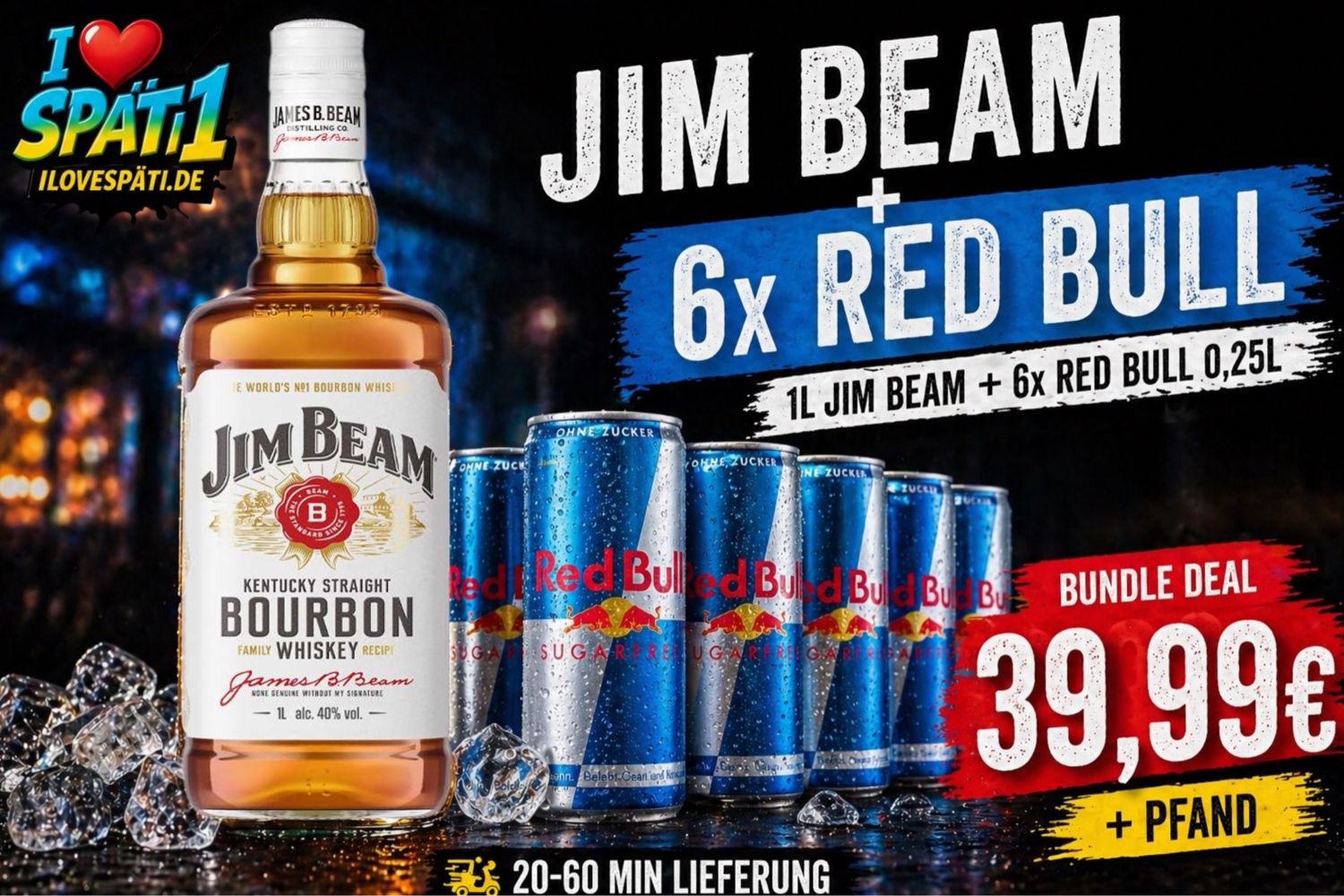 Jim Beam 1L + 6x Red Bull 0,25L Bundle