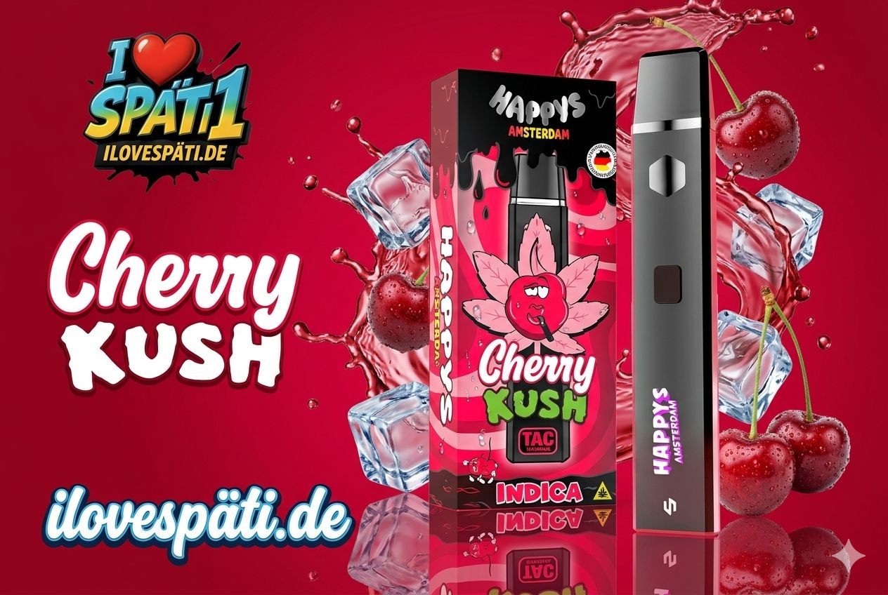 Happys Amsterdam Cherry Kush Indica Tac Vape 1ml 95%