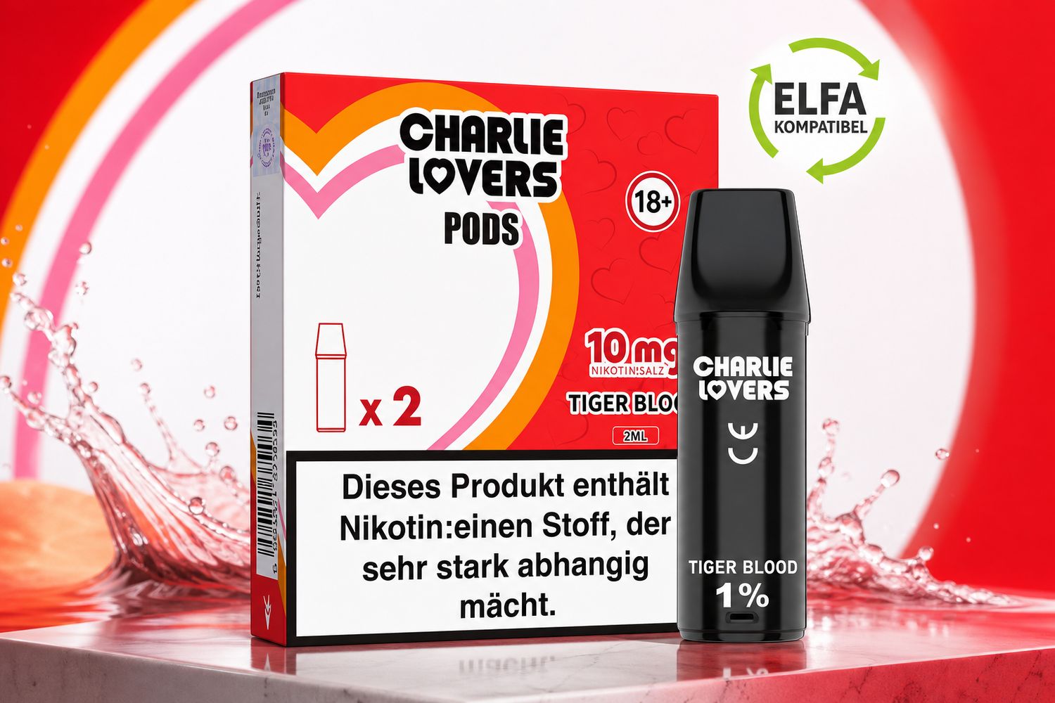 Charlie Lovers Pods Tiger Blood 10mg 2 x 2ml