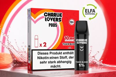 Charlie Lovers Pods Tiger Blood 10mg 2 x 2ml