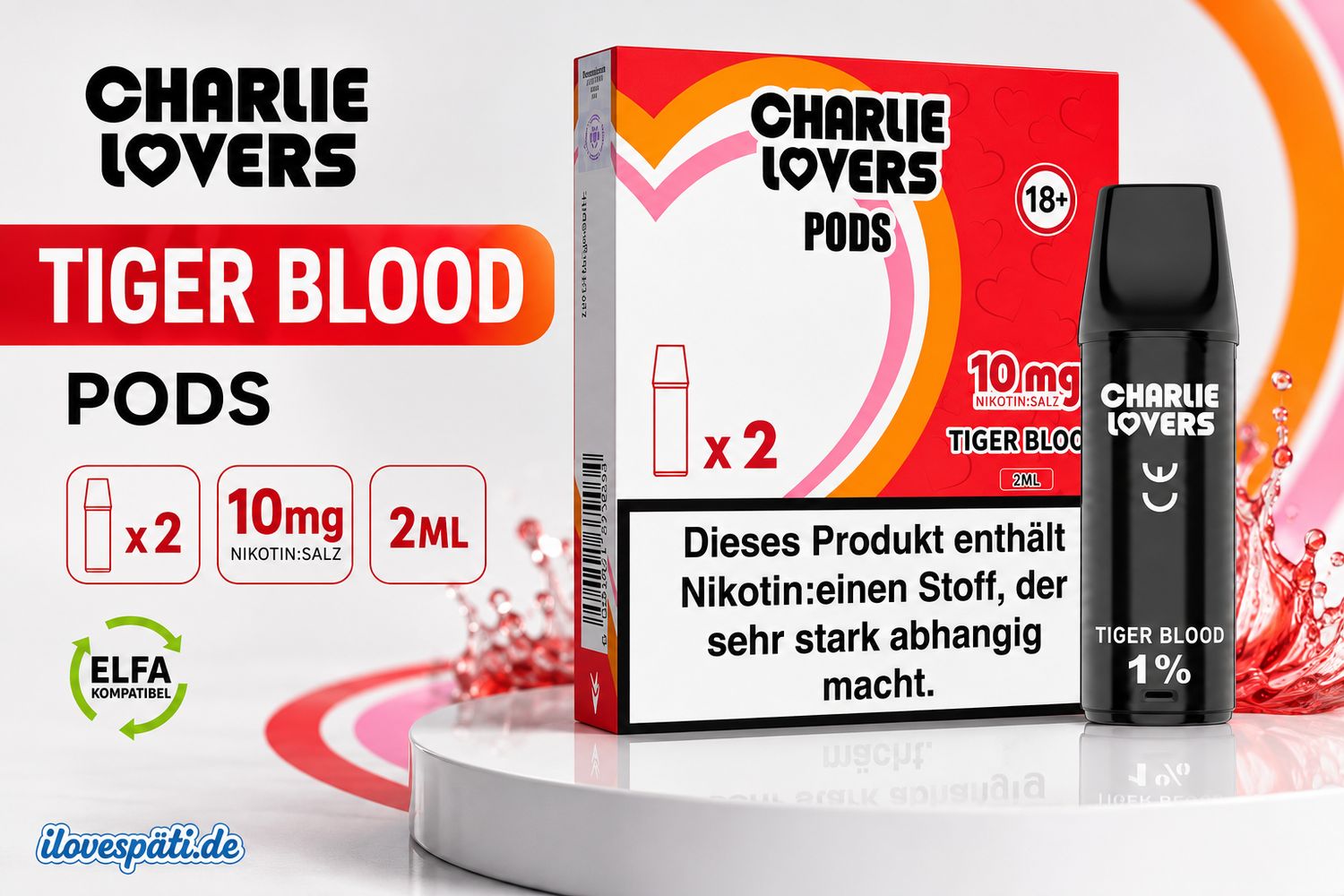 Charlie Lovers Pods Tiger Blood 2er Pack (2ml)
