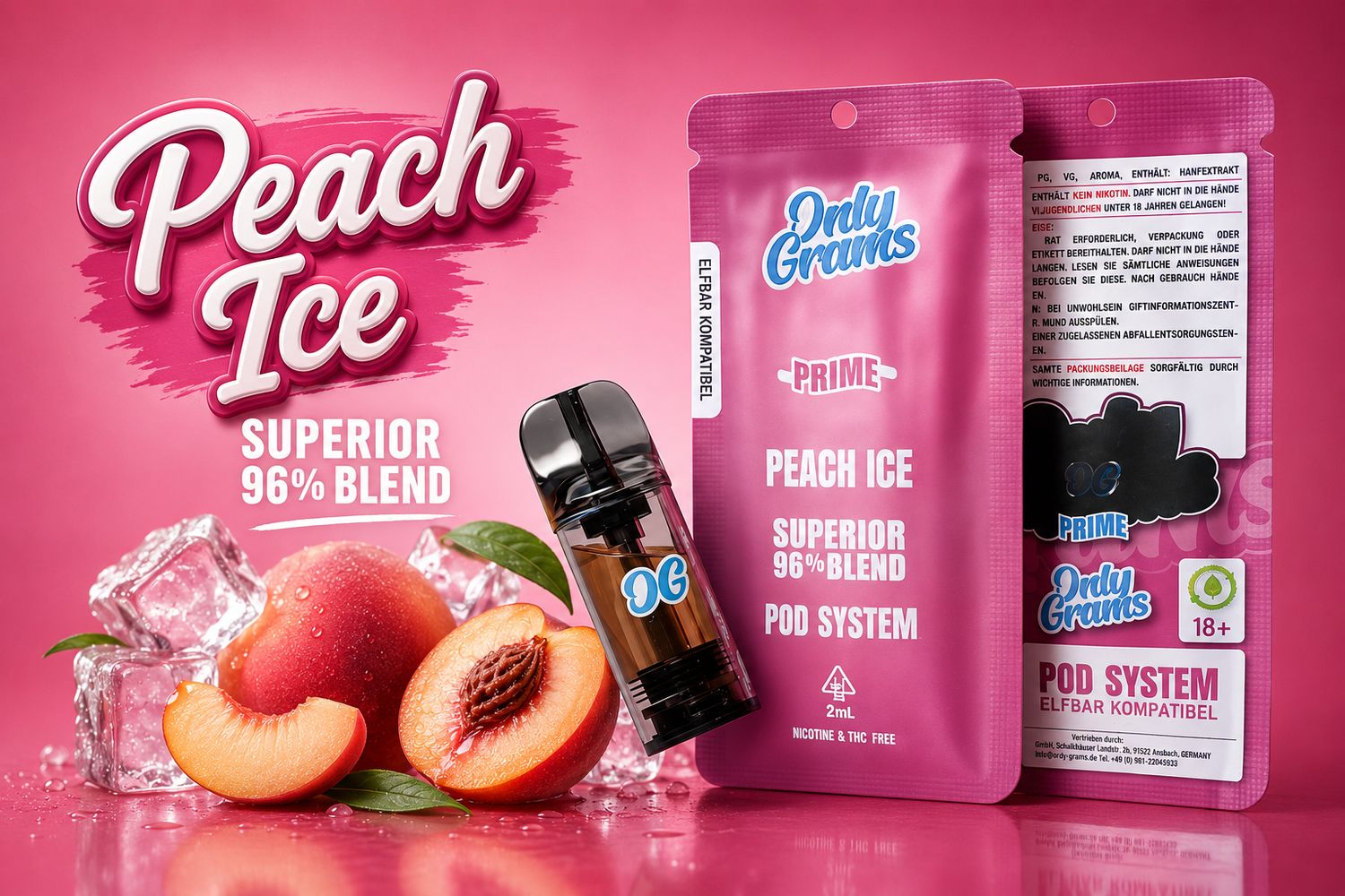 OnlyGrams Superior Blend Peach Ice 2ml Pod