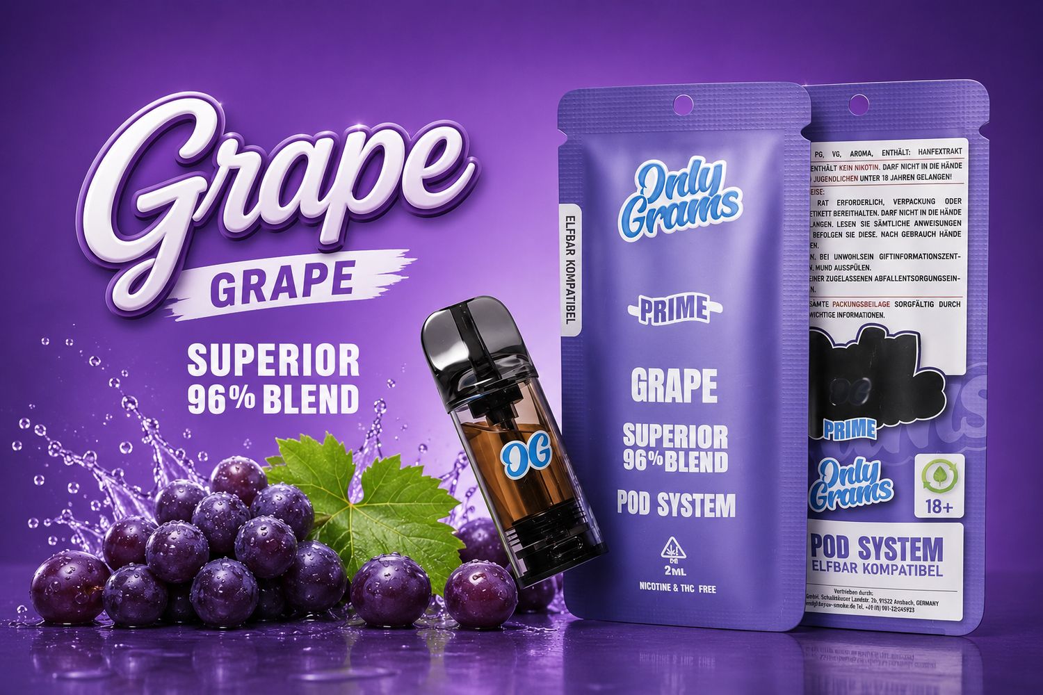 OnlyGrams Superior Blend Grape 2ml Pod