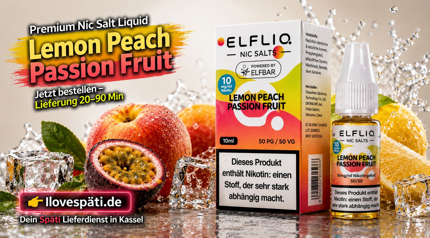Elfliq Nic Salt Lemon Peach Passion Fruit 10mg 10ml