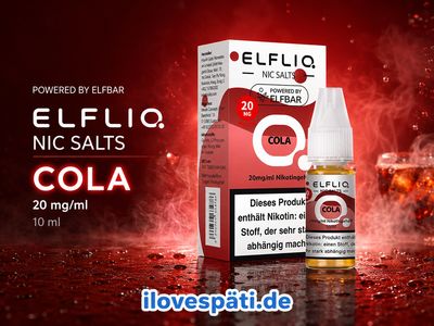 ELFBAR ELFLIQ Cola Nikotinsalz-Liquid 10 ml 20 mg/ml ELFBAR ELFLIQ Cola Nikotinsalz-Liquid 10 ml 20 mg/ml