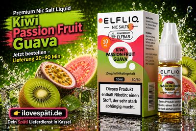 Elfliq Nic Salt Kiwi Passion Fruit Guava 10mg 10ml Elfliq Nic Salt Kiwi Passion Fruit Guava 10mg 10ml