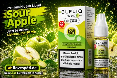 Elfliq Nic Salt Sour Apple 20mg 10ml Elfliq Nic Salt Sour Apple 20mg 10ml