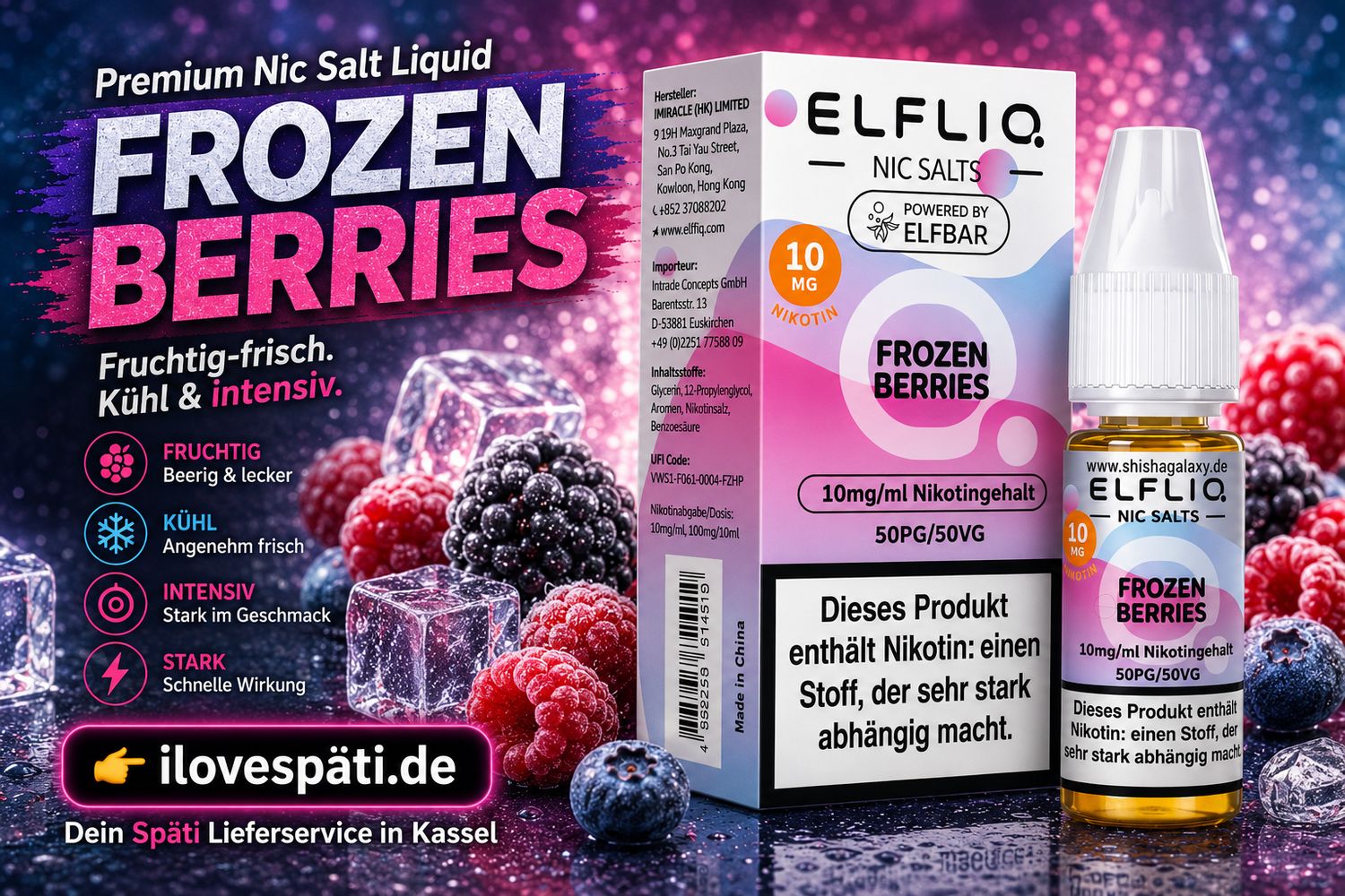 Elfliq Nic Salt Frozen Berries 10mg 10ml