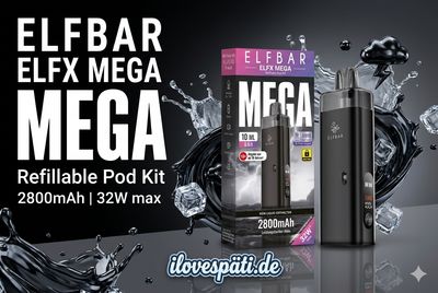 ELFBAR ELFX Mega Refillable Pod Kit Black