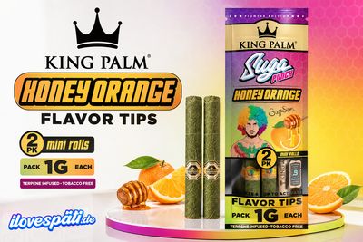 King Palm Honey Orange Flavor Tips Mini Rolls 2er Pack