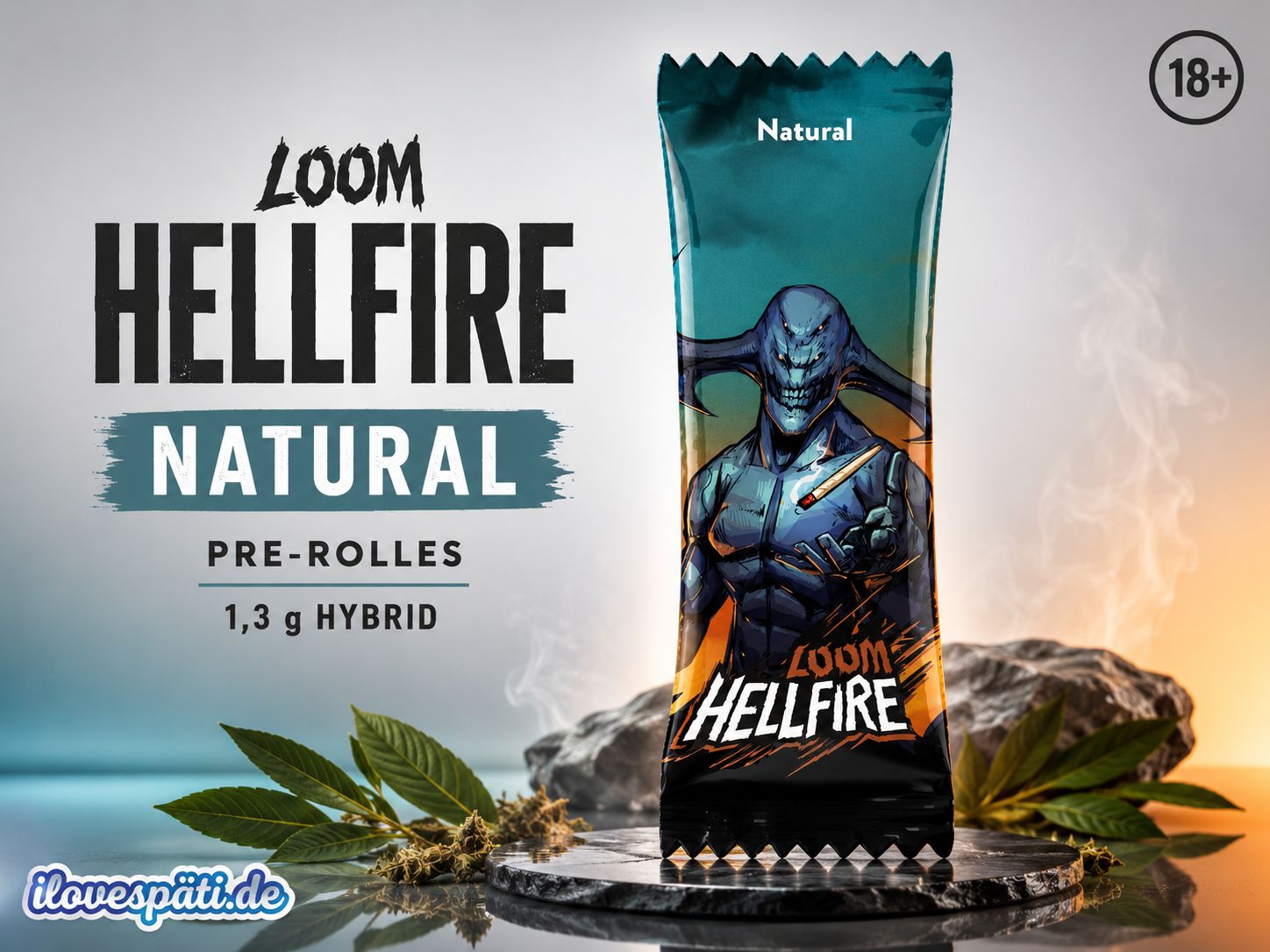 LOOM Hellfire Natural H2 Pre-Roll 1 Stück 1,3 g Hybrid 40% H2-Blend 0% THC