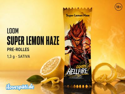 LOOM Hellfire Super Lemon Haze H2 Pre-Roll 1 Stück 1,3 g Sativa 40% Superior 0% THC