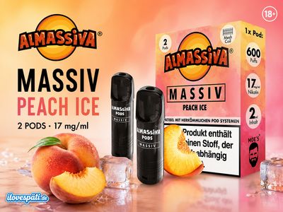 ALMASSIVA Massiv Big M Peach Ice Prefilled Pods 2 Stück 2 × 2 ml 17 mg/ml Nikotin