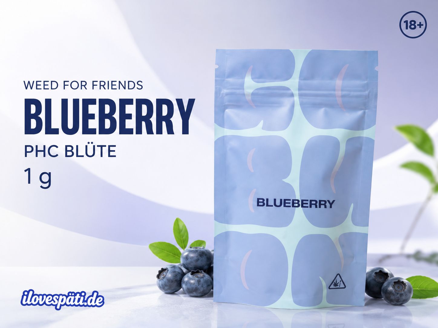 Weed for Friends PHC Blüte Blueberry 1 g Indica 65% PHC THC < 0,2%