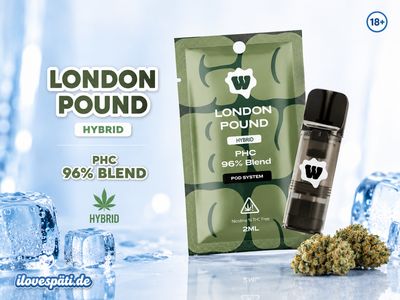 Weed for Friends London Pound PHC Pod 2 ml Hybrid 96% PHC Blend nikotinfrei THC-frei