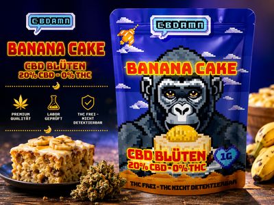 CBDamn Banana Cake CBD-Aromablüten 1 g 20 % CBD – 0 % THC