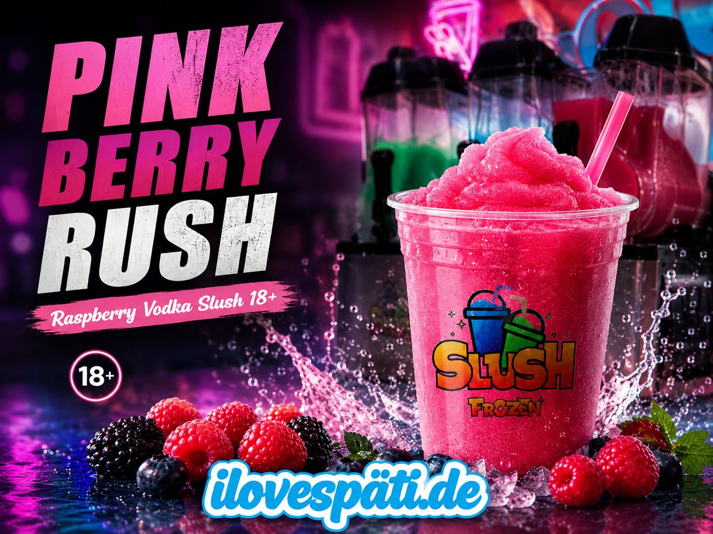 PINK BERRY RUSH – Raspberry Vodka Slush 18+ – 300 ml