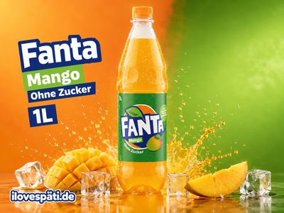 Fanta Mango Ohne Zucker 1 L PET Flasche