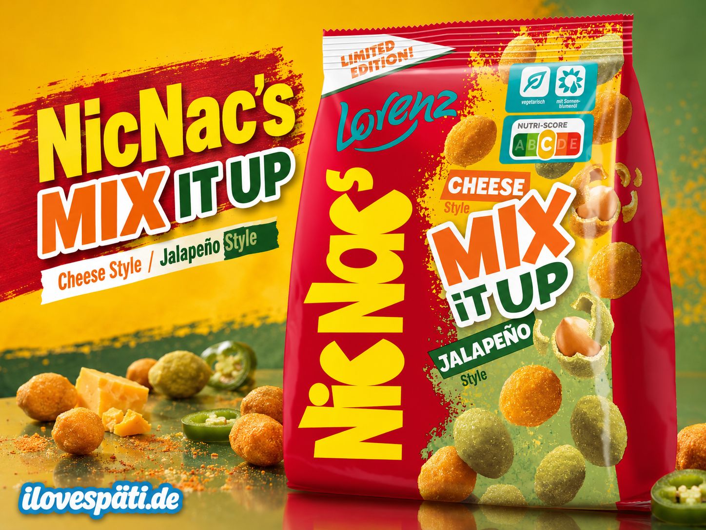 Lorenz NicNac’s Mix It Up Cheese Style &amp; Jalapeño Style Limited Edition 110g.