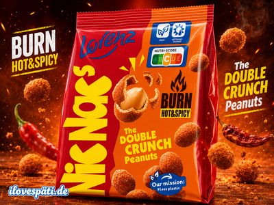 Lorenz NicNac’s Burn Hot &amp; Spicy – The Double Crunch Peanuts 110g