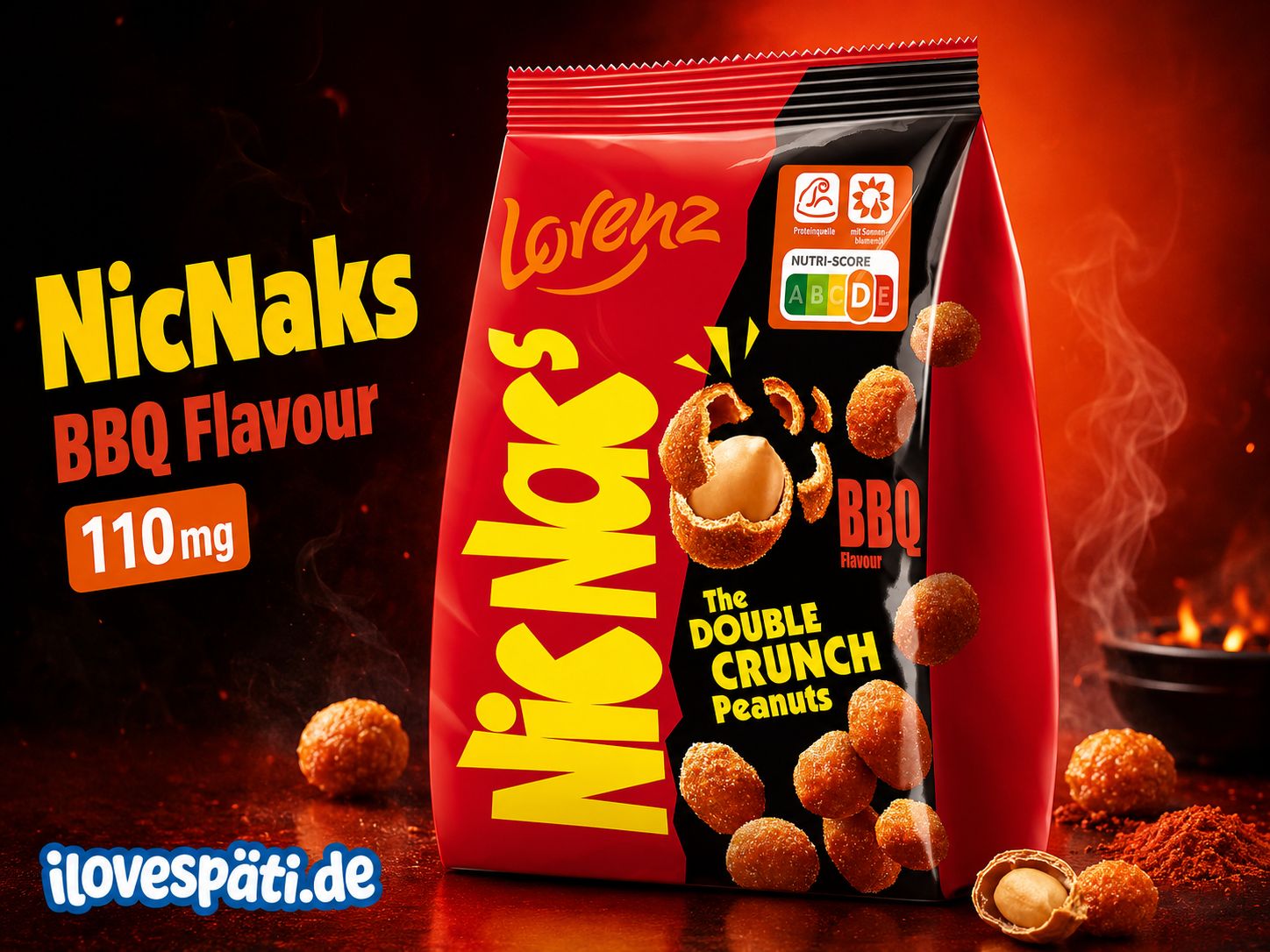 Lorenz NicNac’s BBQ Flavour – The Double Crunch Peanuts 110g.