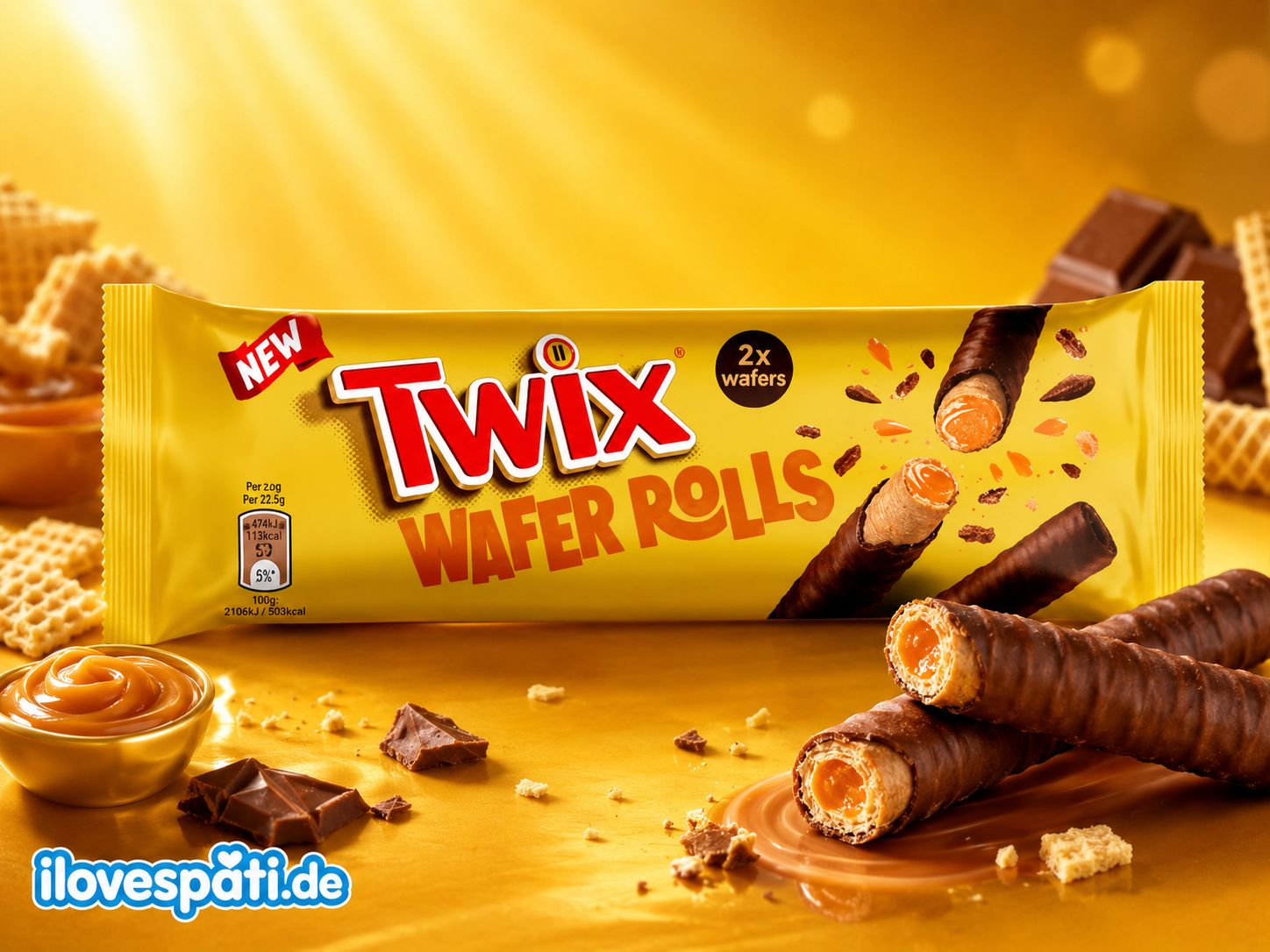 Twix Wafer Rolls Karamell-Waffelrollen 2 Stück 22,5 g