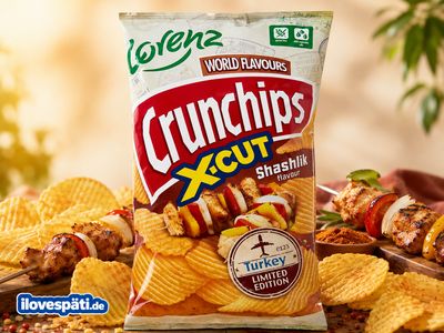 Lorenz Crunchips X-Cut Turkey Shashlik Kartoffelchips 130 g – Limited Edition