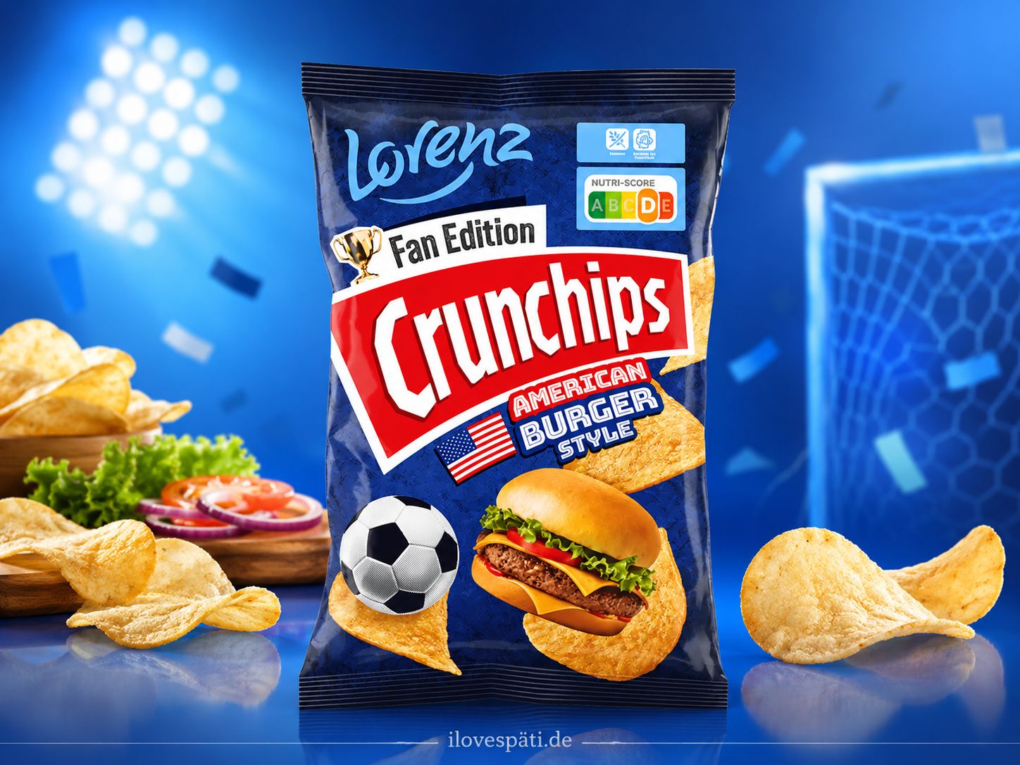 Lorenz Crunchips Fan Edition American Burger Style Kartoffelchips 130 g