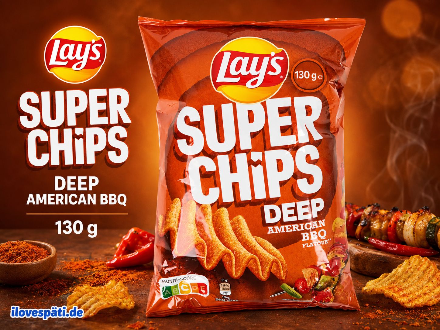 Lay’s Super Chips Deep American BBQ Kartoffelchips 130 g