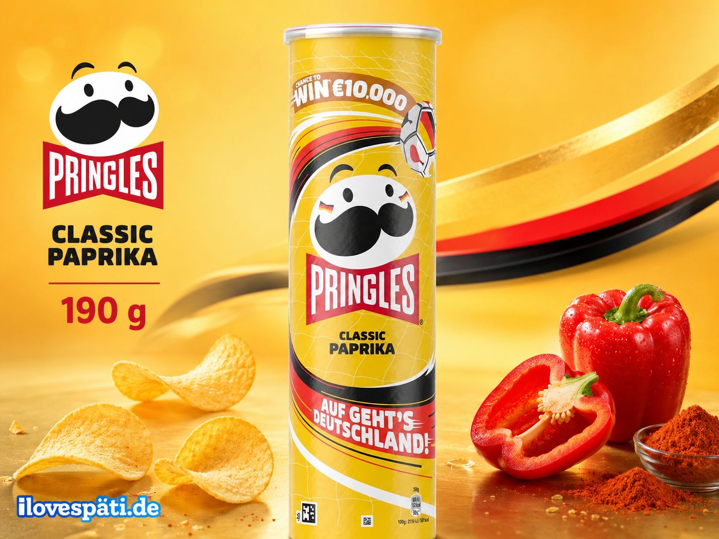 Pringles Classic Paprika Stapelchips 190 g – Aktionsdose