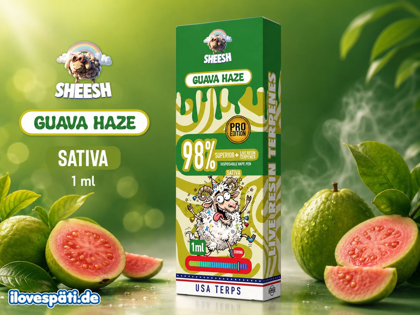 SHEESH Superior Pro Guava Haze 1 ml Einweg Vape Pen Sativa