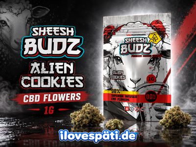 SHEESH BUDZ Alien Cookies 1 g Infused CBD Flowers 0,0% THC