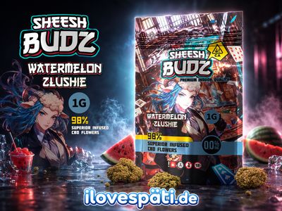 SHEESH BUDZ Watermelon Zlushie 1 g Infused CBD Flowers 0,0% THC
