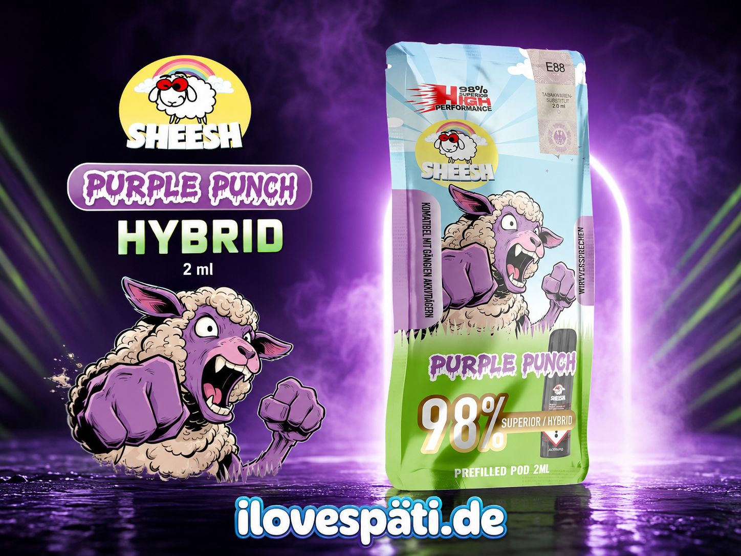 SHEESH Purple Punch Superior Pod 2ml 98% Hybrid