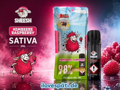 SHEESH Himbeere Raspberry Sativa Prefilled Pod 2ml 98% Superior