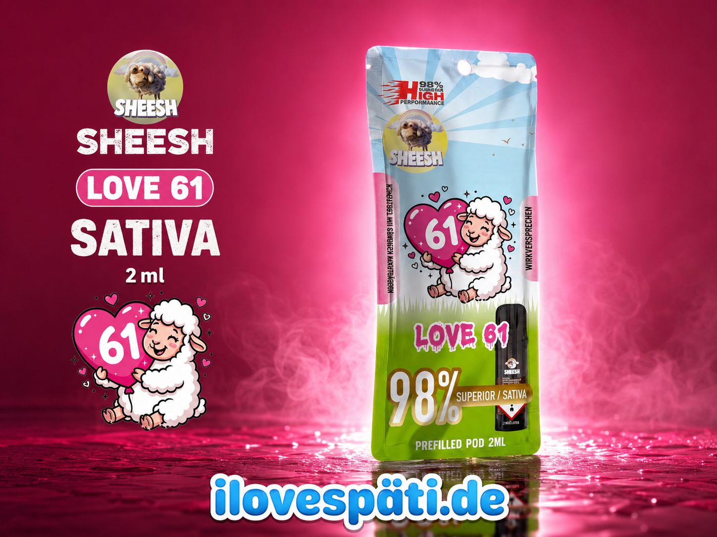 SHEESH Love 61 Signature Superior Pod 2ml 98% Sativa