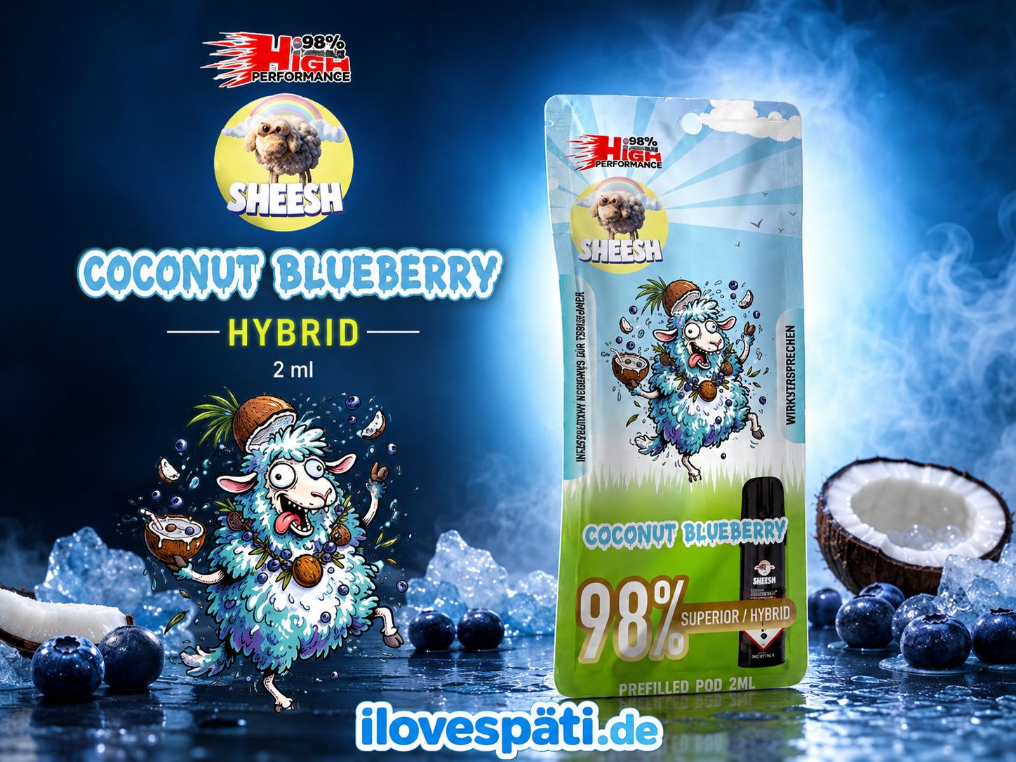 SHEESH Coconut Blueberry Signature Superior Pod 2ml 98% Hybrid