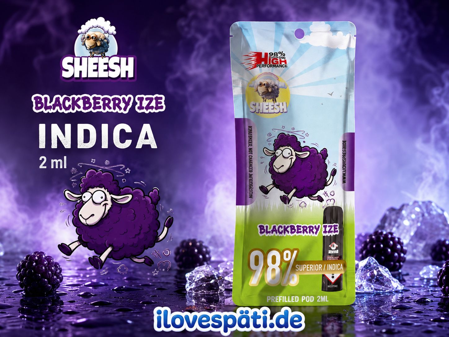 SHEESH Blackberry Ize Superior Pod 2ml 98% Indica