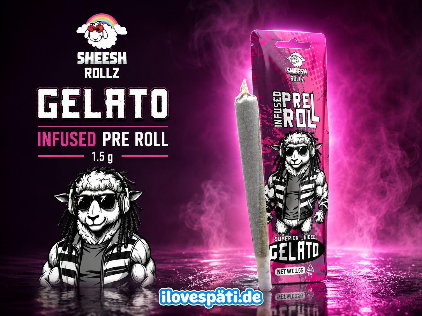 SHEESH Rollz Gelato Superior Infused CBD Pre-Roll 1,5 g