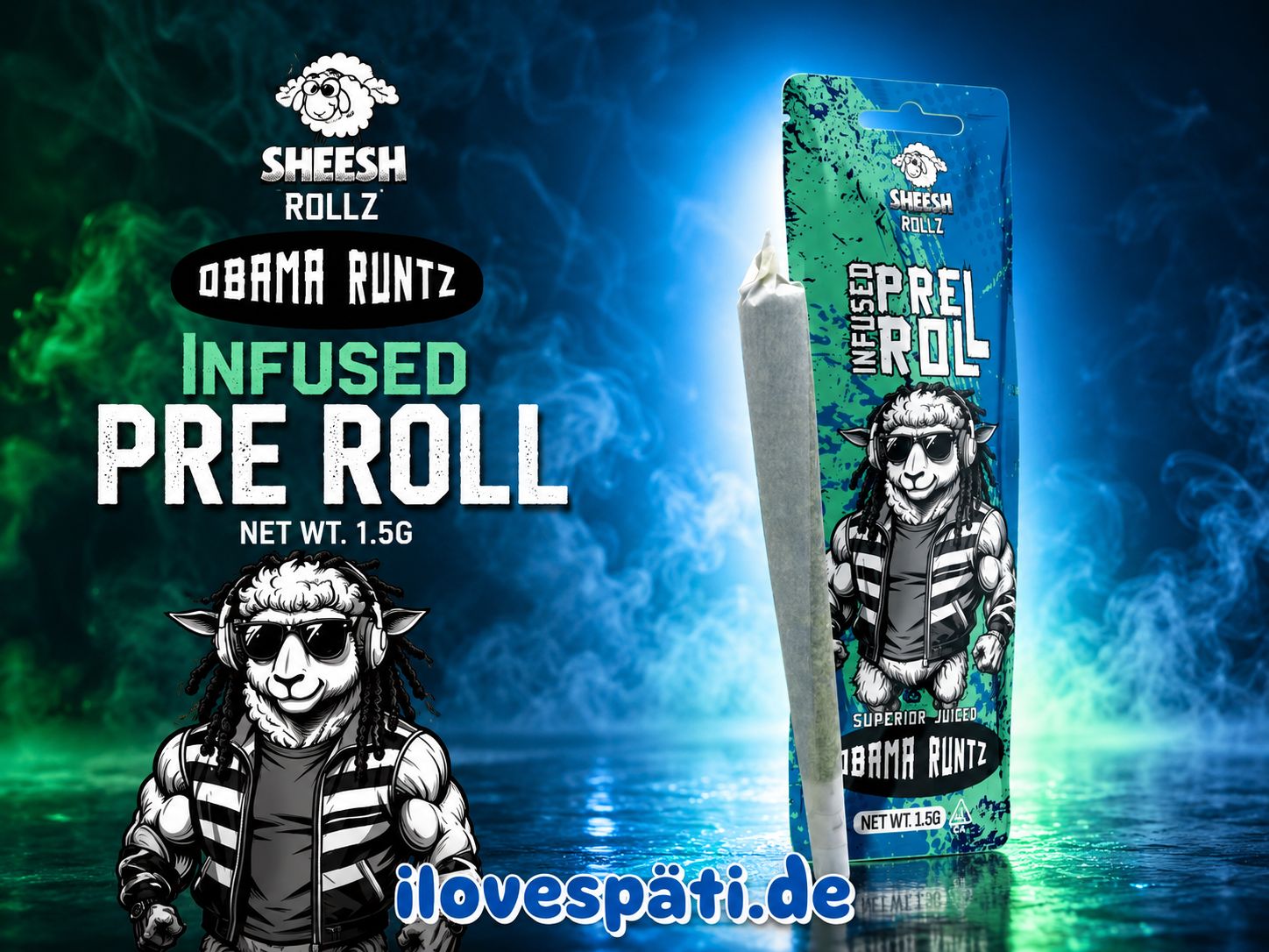 SHEESH Rollz Obama Runtz Superior Infused CBD Pre-Roll 1,5 g