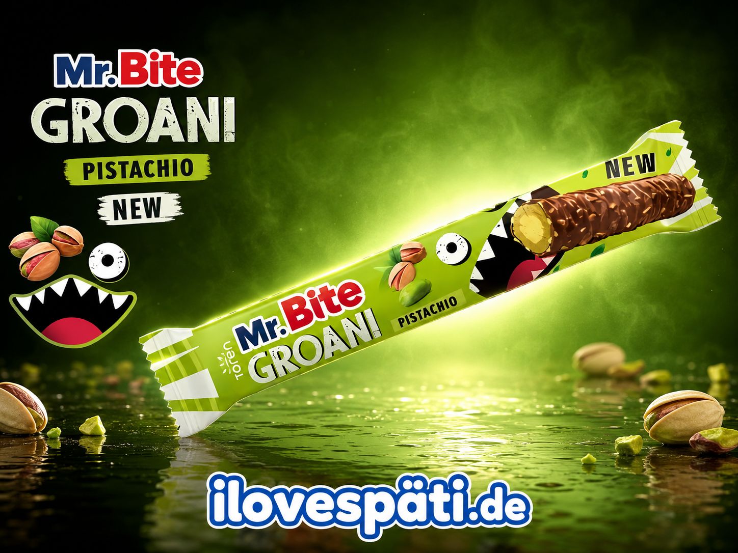 Tören Mr. Bite GROANI Pistachio Waffelriegel 28 g