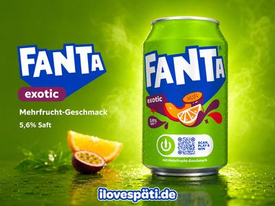 Fanta Exotic Mehrfrucht-Limonade 330 ml – 5,6 % Saft